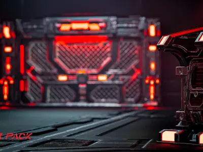 Sci-fi Door Pack 3D model