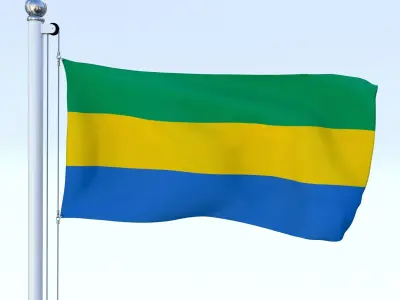 All African Flag Pack Low-poly 3D model