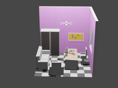 Office Room Free low-poly 3D model