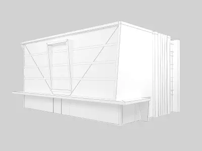 building low poly 8 modern office Low-poly 3D model