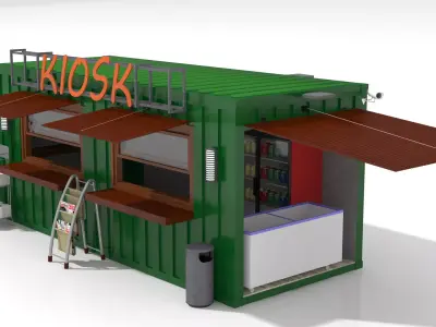 Container Retail Kiosk 3D model