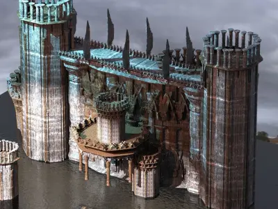 Magna Carter Floating fortress Bridges 3D model