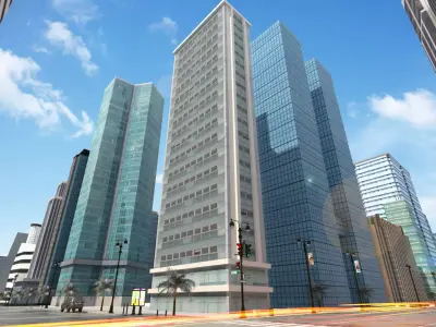  Realistic Buildings Pack Ultra Low Poly Low-poly 3D model