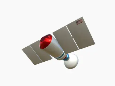 Satellite D09 USA - SciFi Space Design Low-poly 3D model