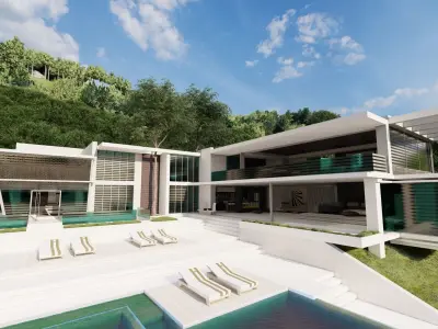 Casa Scene-villa-modern house 3D model 78