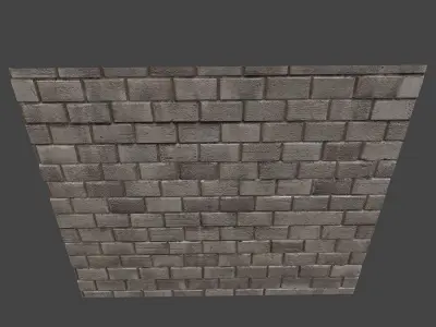 brickwork tiled floor with bricks 3D model