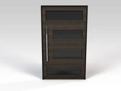 Dark wooden door 3D model