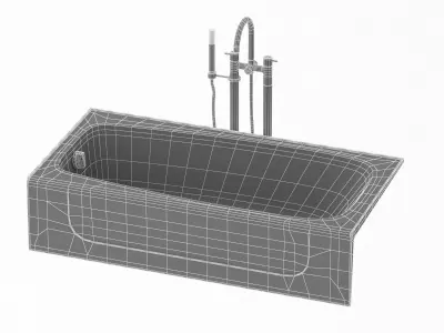 6 Bathtubs Collection bathtub with two faucets 3D model
