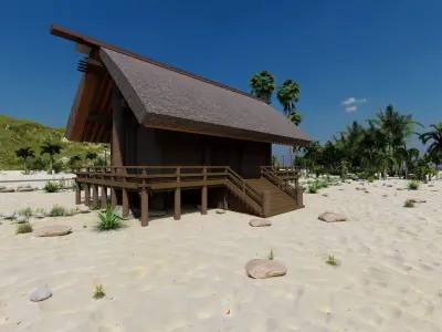 Forest villa-wooden villa-virgin wooden hut 3D model