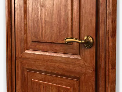 Door0048 wooden door 3D model