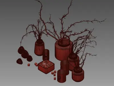 rustic vase set Free 3D model