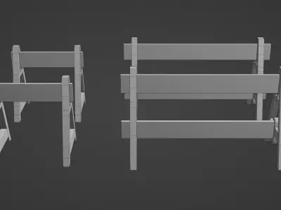 Traffic Barrier Pack Low-poly 3D model