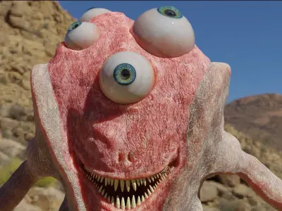 Eyemonster monster holding ball 3D model