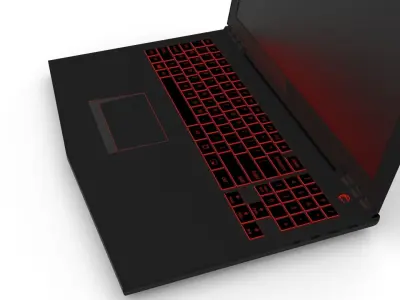 Laptop dell inspiron gaming Low-poly 3D model