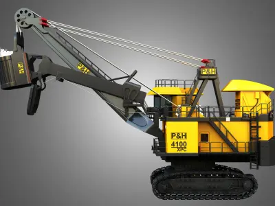 4100XPC Mining Electric Rope Shovel 3D model