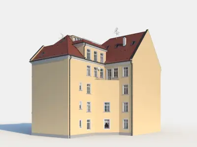 Residential City Building - Corner - 22 - Bowfront 3D model