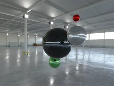 HDRI - Warehouse Interior 5b - 8192x4096 - 2 versions Texture