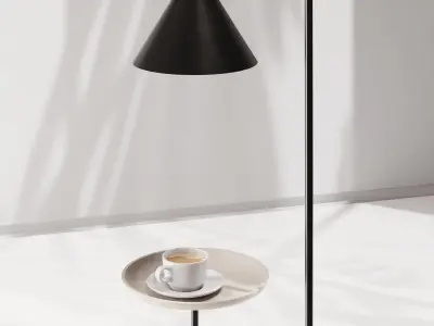 Miniforms OZZ Floor Lamp Laquered Black and Ash 3D model