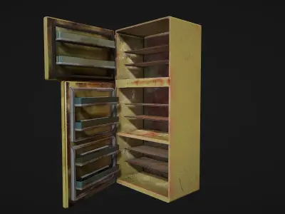dirty refrigerator Low-poly 3D model
