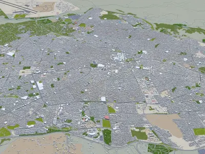 Tabriz city Iran Low-poly 3D model