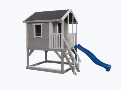 Playground wood playhouse backyard Domek dla Dzieci 3D model