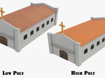 Church Scene Objects many PBR Options 3D Model Pack