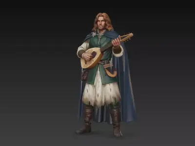 figura bardo de fantasia  3D print model