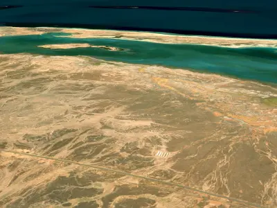Mecca and the Red Sea coast of Saudi Arabia - tile n22 e38 3D model