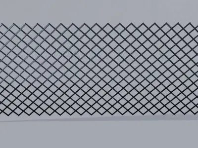 Metallic Fence Low-poly 3D model