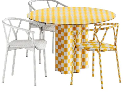 Valerie with Armrest and Saba Italia Teatro Magico Table 3D model