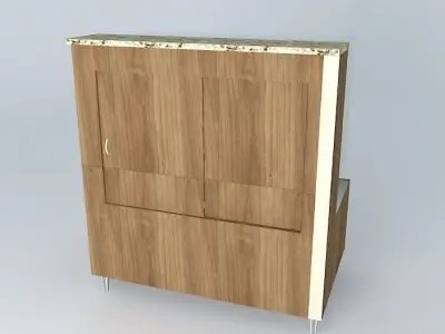 Kit805B Desk Exhibitor Dry Straight 2 doors by Alex Marques Free 3D model