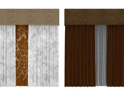 Window Curtains Low-poly 3D model