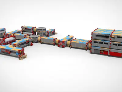 Sci-fi Residential module for habitation 3D model