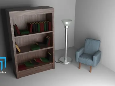 Floor Lamp - Light Living Room Low-poly 3D model