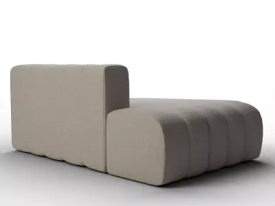 Langham Channeled LAF Chaise - Napa Modern Sectional Sofa Low-poly 3D model