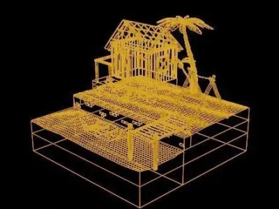 Beach House - Floating Island Artwork 3D print model