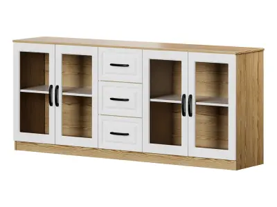 Modern Wood Buffet 3 3D model