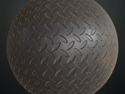 Dark Clean Diamond Tread Plate Metal PBR Seamless Texture