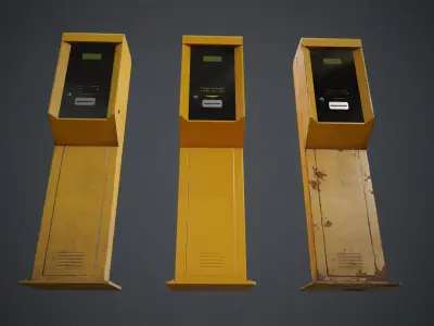 Parking Ticket Dispenser 1 Game Ready Low-poly 3D model