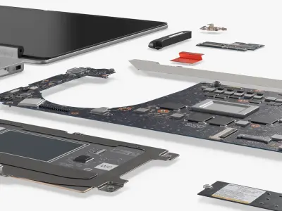  HP EliteBook X G1a Laptop Disassembled View 