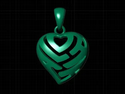 Heart Pendant 3dm stl 3D print model 3D print model purchase