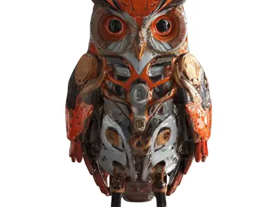 Robot Owl Low-poly 3D model
