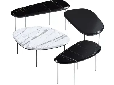 Pebble Low Tables By Living Divani 3D model