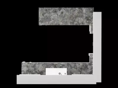 Architectural Kitchen Wall Low-poly 3D model