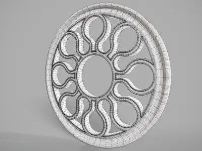 Highpoly Circular Gothic Window Type6 3D model