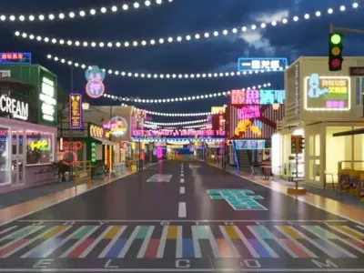 Container-converted Snack Street 3D model