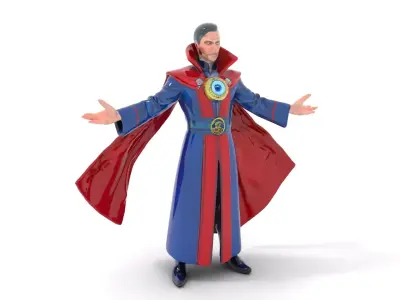 Mystic Sorcerer Rigged and Animated D Character Model Low-poly 3D model