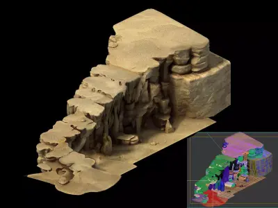 stone Ladder 3D model