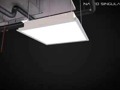 Laboratory - Office celling with HVAC and pipes Low-poly 3D model