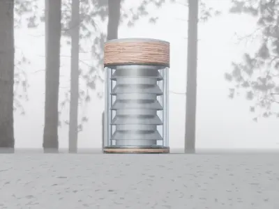 Wooden Light-Column 1 - Low-Poly Street-Light Set-9 Low-poly 3D model